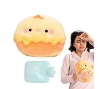 Bolsa de agua caliente con tapa, bolsa de agua caliente | Bolsa de agua caliente de peluche de dibujos animados Vista, cojín calefactor para botella de agua de felpa, calentador de bolsillo a prueba