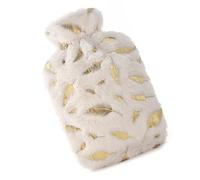 Bolsa de agua caliente con tapa, bolsa de agua caliente de 2 l for compresas frías y calientes, calentador de manos y pies, for aliviar el dolor de músculos, espalda, cuello(White)