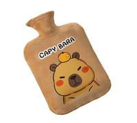 Bolsa de agua caliente con tapa, bolsa de agua caliente - Paquete de botellas de agua con simpático capibara de animal - Bolsa de agua caliente para botella de agua caliente para vejiga,