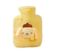 Bolsa de agua caliente, Con tapa, calentador de manos de felpa de invierno, bolsa reutilizable for botella de agua caliente(Yellow,500ML)