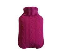 Bolsa de agua caliente, cubierta bolsa punto caja botella extraíble calentador manos anti-escaldado lavable/rojo(Purple)