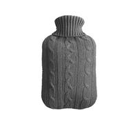 Bolsa de agua caliente, cubierta bolsa punto caja botella extraíble calentador manos anti-escaldado lavable/rojo(Grey)