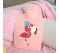 Bolsa De Agua Caliente Cute, Bolsas Agua Caliente Portátil De Invierno Para Manos Calientes Para Niñas Calentador De Manos Bolsa Agua Caliente, Botella de agua caliente Red Flamingo 1L