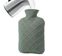 Bolsa de agua caliente de 1,2 l, bolsa de agua caliente Han | Retención de calor de 4 a 6 horas con cubierta para mano, hombro, cuello, piernas, invierno, viajes, camping, escuela