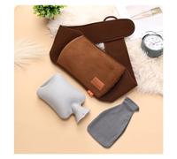 Bolsa de agua caliente de 1L con funda de felpa for aliviar el dolor, bolsa de cintura cálida for invierno, banda for calentar el estómago y Abdominal, 1 Juego (Color : Coffe)