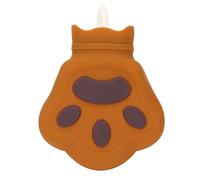 Bolsa de Agua Caliente de 450 Ml, Compresa Caliente de Silicona, Portátil, Pata de Oso de Dibujos Animados, a Prueba de Fugas, Botella de Agua Caliente para Calentar en Microondas para el(Marrón)