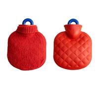 Bolsa de agua caliente de capacidad con funda de felpa tejida Solución de calor para todo día Calentador de manos Herramienta de calentamiento para niños Botella de agua caliente de