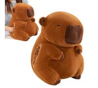 bolsa de agua caliente de carpincho con funda - Muñeco calentador de manos de carpincho de 40 cm | Botellas de agua de peluche para acurrucarse en Navidad, ideal para niñas, mujeres y niños, id