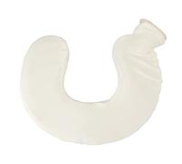 Bolsa de agua caliente de cuello, goma en forma de U botella caliente de agua cuello calentador calentador almohada con cubierta de vellón para terapia fría caliente alivio del (White)