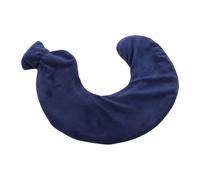 Bolsa de agua caliente de cuello, goma en forma de U botella caliente de agua cuello calentador calentador almohada con cubierta de vellón para terapia fría caliente alivio del (Black)