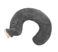 Bolsa de agua caliente de cuello, goma en forma de U botella caliente de agua cuello calentador calentador almohada con cubierta de vellón para terapia fría caliente alivio del (Grey)