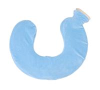 Bolsa de agua caliente de cuello, goma en forma de U botella caliente de agua cuello calentador calentador almohada con cubierta de vellón para terapia fría caliente alivio del (Blue)