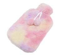 Bolsa de Agua Caliente de Felpa, Bolsa de Agua Caliente de 2000 Ml Suave Desmontable para la Espalda(Color Rojo Amarillo Azul)