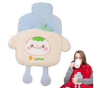 Bolsa de agua caliente de felpa, bonita botella de agua caliente de felpa de dibujos animados, bolsa de agua caliente de invierno, calentador de pies, multifuncional para exteriores, oficinas