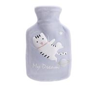 Bolsa de agua caliente de felpa de 350 ml con funda, calentador de pies y manos, botella de agua caliente, a prueba de fugas, suave y acogedora, botella de agua caliente para mantener el cuerpo