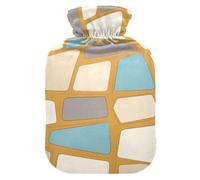 Bolsa de agua caliente de geometrías irregulares de colores con cubierta suave, bolsa de agua caliente de 1 litro para calambres menstruales, calambres menstruales, compresas calientes para el vientre