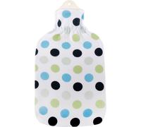 Bolsa de Agua Caliente de Goma 2,0 L Funda Polar Azul/Verde Lunares