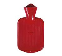 Bolsa de agua caliente de goma natural, 0,8 litros, color: rojo
