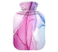 Bolsa de agua caliente de mármol morado con funda de forro polar suave, bolsa de agua caliente para aliviar el dolor de cuello y hombros, terapias frías y calientes, talla L