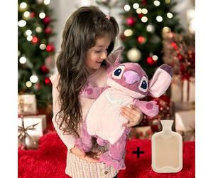 Bolsa de agua caliente de peluche compatible con Ángel, Lilo y Stitch, en forma de peluche, caucho natural, 40 cm
