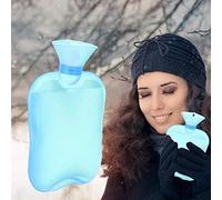 Bolsa de agua caliente de silicona Bolsa de botella de agua caliente de 2000 ml Terapia de calor o frío Bolsa de agua de gran tama?o para mantener el calor en invierno[azul], Bolsa de agua calien