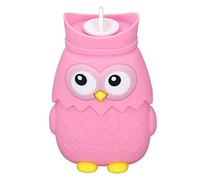 Bolsa de agua caliente de silicona, dibujos animados, portátil, conservación del calor, botella de agua caliente para aliviar el dolor muscular, calambres menstruales, (rosa)