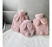 Bolsa de agua caliente dulce, 1 bolsa de agua caliente de peluche de dibujos animados lindo orejas de conejo bolsa de agua caliente para proporcionar calor (A, 500 ml)