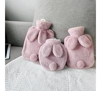 Bolsa de agua caliente dulce, 1 bolsa de agua caliente de peluche de dibujos animados lindo orejas de conejo bolsa de agua caliente para proporcionar calor (D, 500 ml)