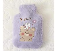 Bolsa de agua caliente dulce agua caliente de peluche de dibujos animados lindo calentador de manos suministrar calor 750ml (E)