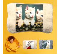 Bolsa de agua caliente eléctrica con temática de gatos de peluche con bolsillos calientamanos, calentador de pies y barriga, recargable, calentador portátil para dolores musculares, menstruales y días