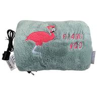 Bolsa de agua caliente eléctrica Flamingo de tela suave con bolsillos calientamanos - Excelente idea de regalo