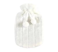 Bolsa de agua caliente extraíble 2 l, funda felpa, protectora invierno, fundas for conservar el calor, suave, cálida, antifrío, portátil, 1 unidad Para Mantener Las Manos Calientes(White)