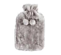 Bolsa de agua caliente extraíble 2 l, funda felpa, protectora invierno, fundas for conservar el calor, suave, cálida, antifrío, portátil, 1 unidad Para Mantener Las Manos Calientes(Gray)