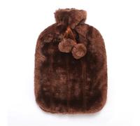 Bolsa de agua caliente extraíble 2 l, funda felpa, protectora invierno, fundas for conservar el calor, suave, cálida, antifrío, portátil, 1 unidad Para Mantener Las Manos Calientes(Brown)