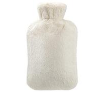 Bolsa de Agua Caliente, Homealexa Botellas de Agua Caliente con Suave Felpa Funda 2L Natural Goma Agua Caliente Bolsa Hot Water Bottle para Mantener el Agua Beige