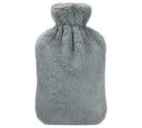 Bolsa de Agua Caliente, Homealexa Botellas de Agua Caliente con Suave Felpa Funda 2L Natural Goma Agua Caliente Bolsa Hot Water Bottle para Mantener el Agua Gris