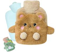 Bolsa de Agua Caliente,Hot Water Bottle,Bolsa de Agua caliente para Niños,Desmontable y Lavable,Botellas de Agua Caliente con Suave Felpa Funda,No hay fugas,Para Mantener el Agua Calient