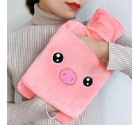 Bolsa de agua caliente MyrRhe Soft Plush Pig: lavable, duradera y a prueba de fugas - terapia de calor portátil y segura para el invierno