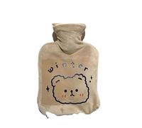 Bolsa de Agua Caliente Oveja Bolsa de Agua Caliente de 1,0 L con Tapa con Suave Felpa Funda Animal Bolsa de Agua Caliente, Almohadilla Caliente Para Terapia