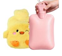 Bolsa de agua caliente para calentar 600 ml retiene el calor, calienta | con de peluche animal y bolsa para agua caliente para manos cuello y hombros en invierno hogar viaje Pequeño pato amarillo