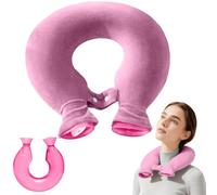 Bolsa de agua caliente para cuello, botella de agua caliente de PVC para cuello, cuello, hombros y dolor de espalda, calentador de cuello, botella de agua caliente con suave (rosa)