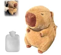 Bolsa de agua caliente para niños como lindo peluche Capybara - Recipiente interior extraíble Animal Hot Water Bag con funda de felpa suave - Botella caliente de peluche para niños y adultos