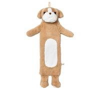 Bolsa de agua caliente para niños, manguera de 0,9 litros, con bonita funda de piel sintética suave, botella de agua de goma natural, cojín térmico, varios modelos - nuevo modelo (Perro)