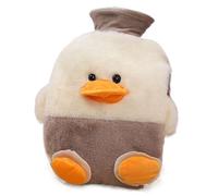 Bolsa de Agua Caliente Pato de Dibujos Animados Bolsa de Agua Caliente de 1,0 L con Tapa con Suave Felpa Funda Niños Lindos Bolsa de Agua Caliente, Almohadilla Caliente Para Terapia