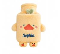 Bolsa de Agua Caliente Personalizada, con Térmica Suave de Peluche | Nombre bordado a Medida, 1L Animales Hot Water Bottle, Extraíble y Lavable, Se Puede Utilizar Como Regalo e Invierno