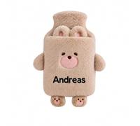 Bolsa de Agua Caliente Personalizada, con Térmica Suave de Peluche | Nombre bordado a Medida, 1L Animales Hot Water Bottle, Extraíble y Lavable, Se Puede Utilizar Como Regalo e Invierno