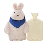 Bolsa de agua caliente prémium,Bolsa de Agua Caliente para el Alivio del Dolor,Botellas de Agua Caliente de Goma,Felpa Bolsas Agua Caliente,Hot water bottle with cover (H)