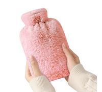 Bolsa de agua caliente, reutilizable, a prueba de fugas, con funda, almohadilla térmica para botellas de agua caliente, calentador térmico para compresas frías, hogar, oficina, viajes, adultos, niños