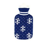 Bolsa De Agua Caliente Suave Bolsa De Agua Caliente Con Cubierta Roja Copo Nieve Botella Suave Y Cálida, Para Aliviar El Dolor Cuello Trasero Noches Acogedoras Botella Agua Caliente Adultos(Blue)