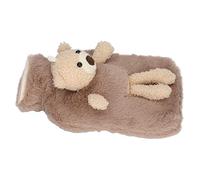 Bolsa de Agua Caliente Terapias de Agua de PVC de Boca Ancha Botellas de Agua Caliente Botella con Cubierta de Felpa de Muñeco de Oso Lindo (Marrón)